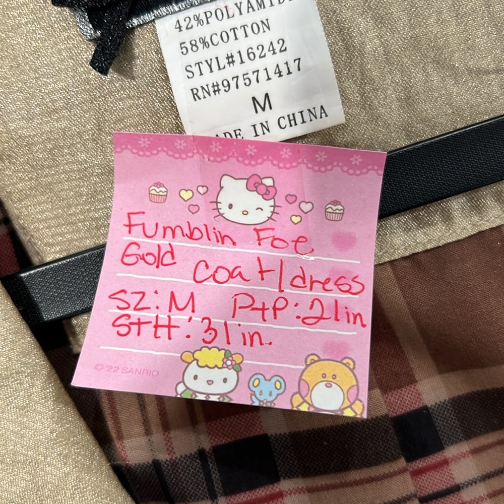 🤩 NEW LISTING! Fumblin Foe Women’s Coquette Gold Victorian Dress/Jacket Sz M EUC - Picture 9 of 9